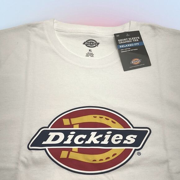 DICKIES Men’s XL White Logo Graphic Cotton Tee Shirt - Picture 1 of 4